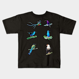 Quetzal Hummingbird Honeycreeper Motmot Caracara Kids T-Shirt